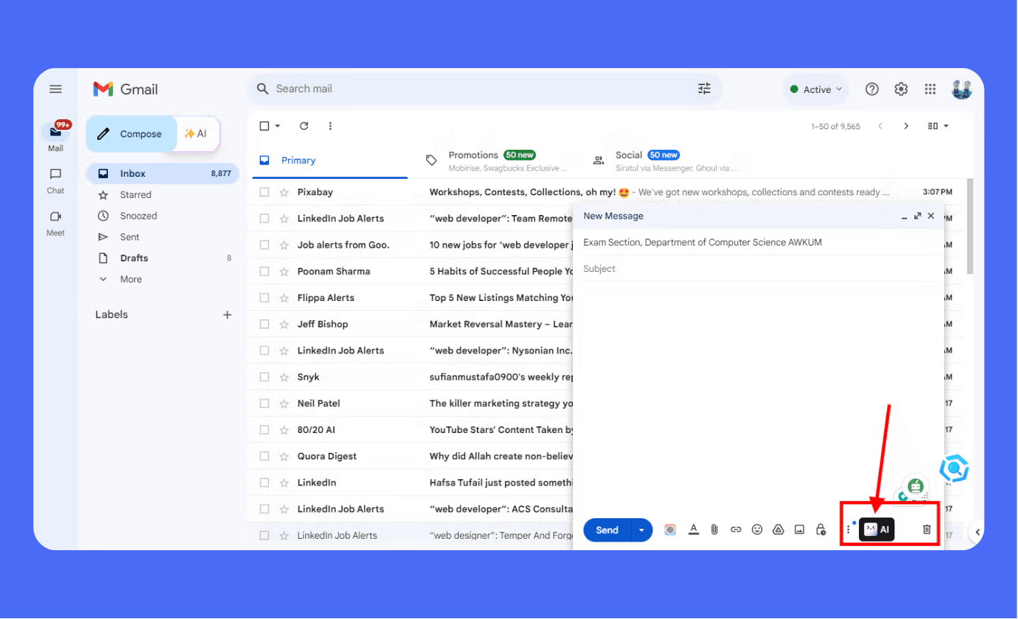 Merlin AI Chrome extension integrated with Gmail, showing AI-generated reply options for an email. Users can select from suggested replies or further refine their message using Merlin's AI assistance.