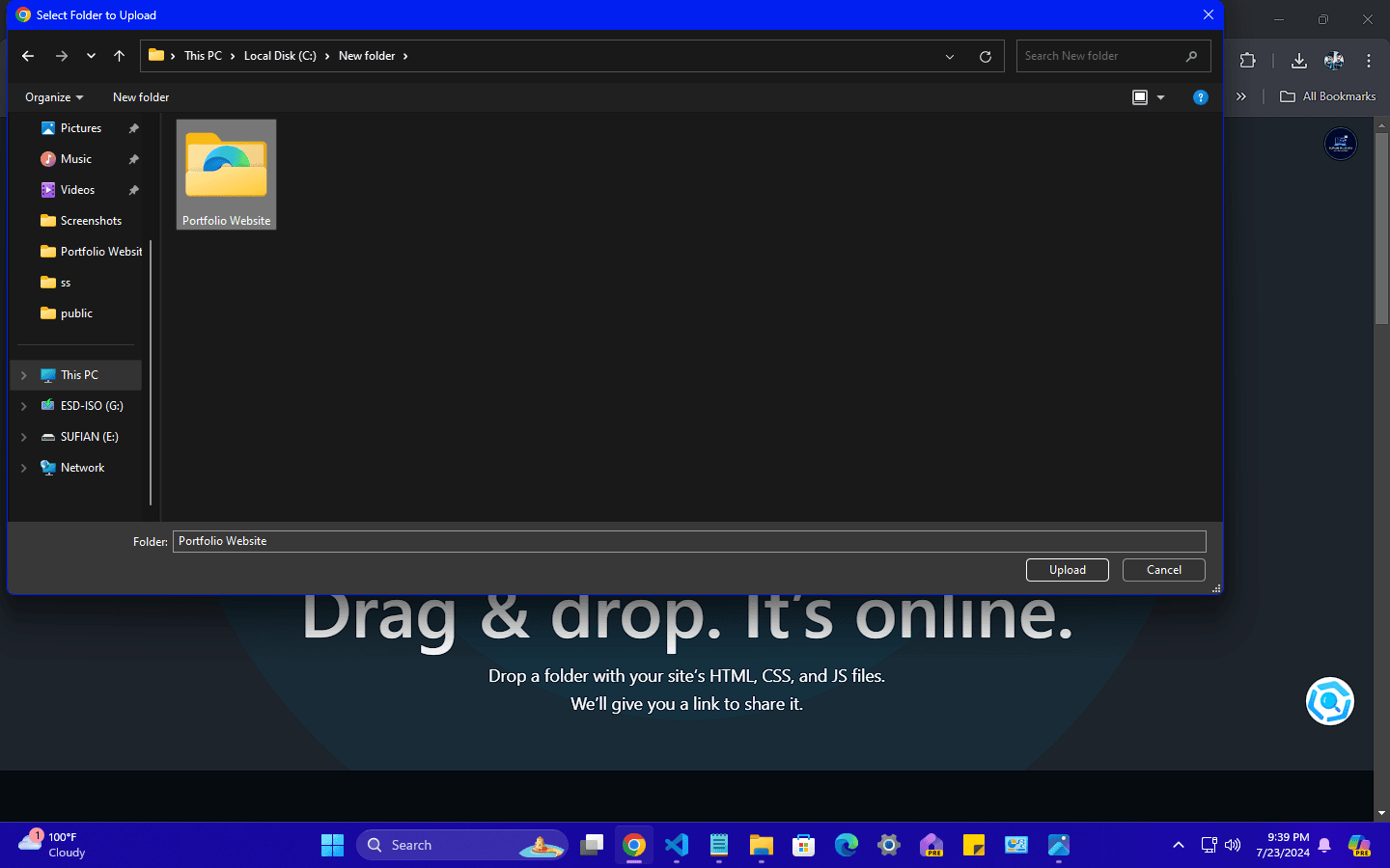 Upload the whole folder to netlify