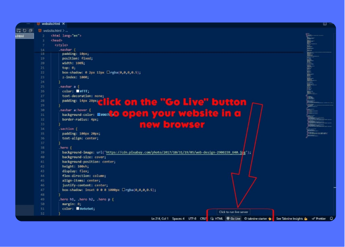 Run Live Server Extension of VS Code